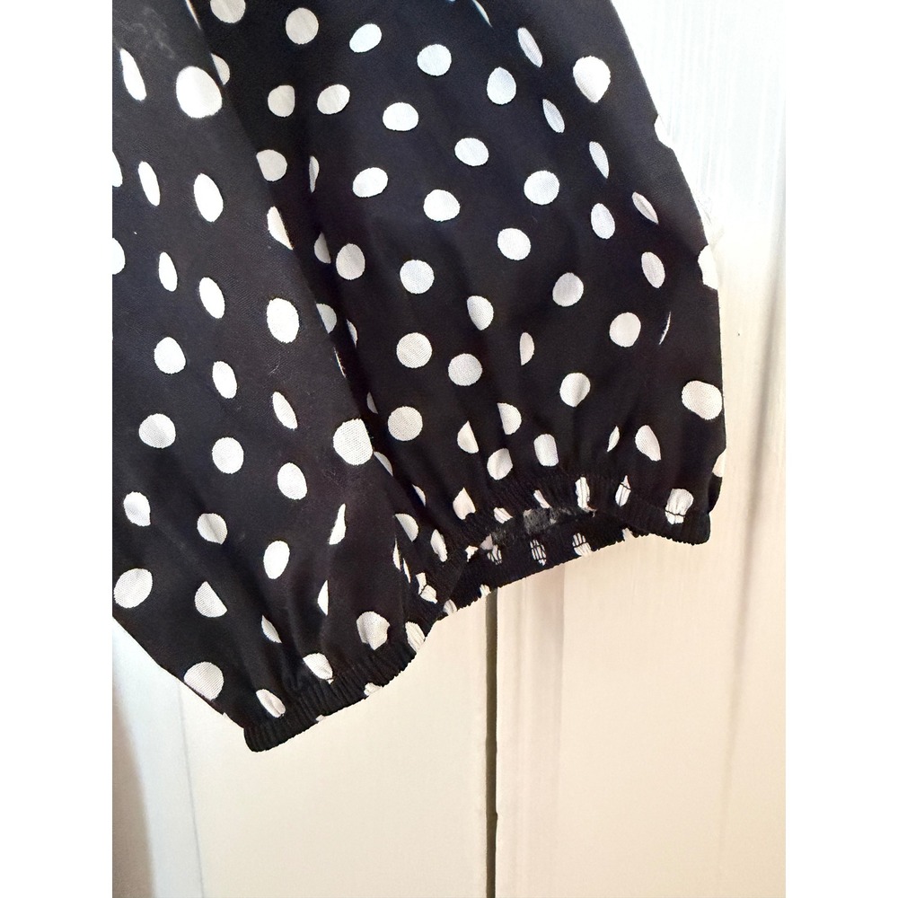 Anthropologie Maeve Bettina Tiered Cotton Midi Dress Polka Dot Swan Size S - Picture 10 of 11
